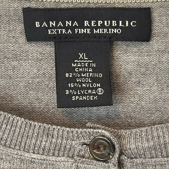 Banana Republic Gray Merino Wool Crewneck Cardigan - Picture 5 of 11
